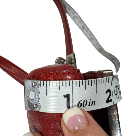 Micheal Kors Red Leather Crossbody or
Clutch Silver Hardware - Picture 11 of 13